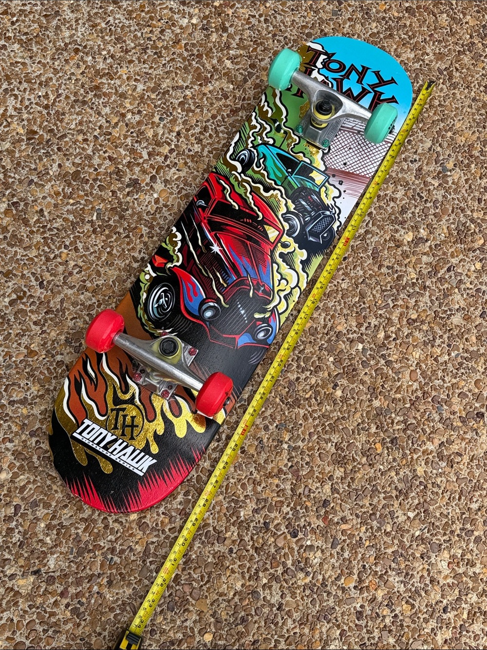 Tony Hawk Black Skateboard Deck with Teal Logo and Red Hardware - Picture 11 of 17